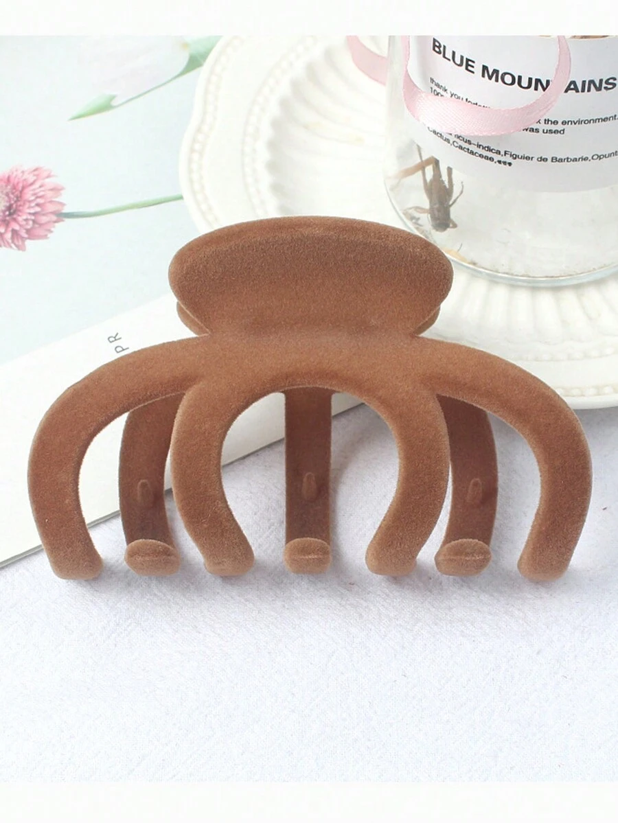 1 cái Mới Tối Giản Vải Sang Trọng Kẹp Tóc Lớn, - Màu Khaki - Xem 1