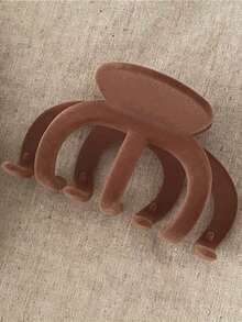 1 cái Mới Tối Giản Vải Sang Trọng Kẹp Tóc Lớn, - Màu Khaki - Xem 2