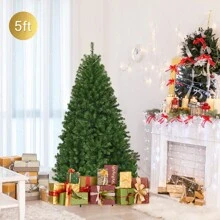 Lifezeal 5Ft Pre-Lit Artificial Christmas Tree Hinged 150 LED Lights - 綠色 - 查看 3
