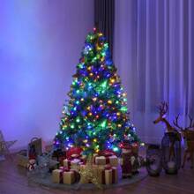 Lifezeal 5Ft Pre-Lit Artificial Christmas Tree Hinged 150 LED Lights - 綠色 - 查看 1