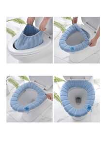 Couvercle de toilette épaissi avec poignée, convient pour la décoration de salle de bain quatre saisons, été