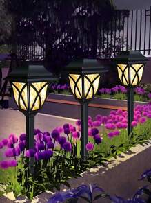 6/4/2/1 Peça Luz Solar Externa Luz Solar Multicolorida Holofote de Paisagem Solar Natal Casamento Festa Reunião Familiar Quintal Jardim Portão Cerca Caminho Pátio Luz de Atmosfera - Amarelo - Visão 2
