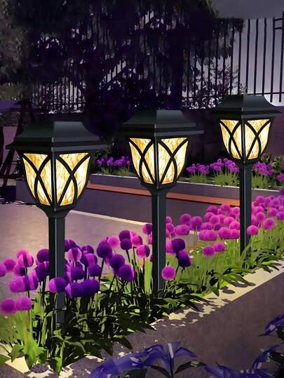 6 piezas de luces solares para exteriores - Iluminación resistente al agua para senderos de jardín, patio, caminos, decoración paisajística LED desde el anochecer hasta el amanecer