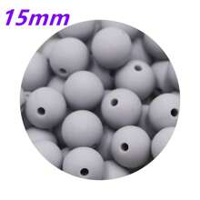 30入組15MM圓形矽膠珠子，用於製作DIY珠寶奶嘴鏈項鍊配件，矽膠集中珠子可用於筆