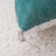 1pc Double-Sided Warm Fleece Padded Quilt - Blue - View 4