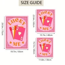 1pc Lucky Me Pink Poker Card Poster - Y2k Style Wall Art Canvas Decoration For Home, Living Room, Bedroom, Bar, Cafe With Interesting Illustrations - No Frame Needed - Multicolor - View 5
