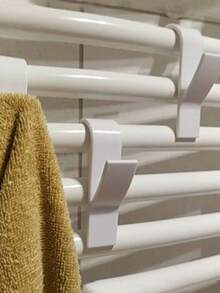 4 Piezas/set Perchero De Clips De Almacenamiento Para Cocina Y Baño, Rack Blanco Para Colgar Ropa, Bufandas En El Radiador, Rack De Gancho - Blanco - Ver 8