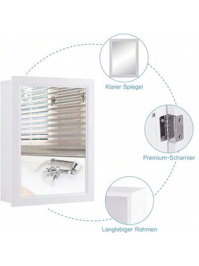 Spiegel Cabinet Shelves, Bathroom Mirror, Wand Cabinet, Adjustable Shelf, Made Of Wood, Entrance Area Living Room view 3