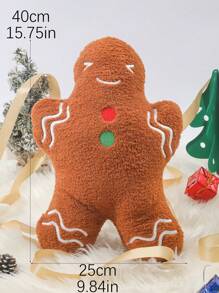 1pc Christmas Gingerbread Man Shaped Pillow (with Pillow Core) - Multicolor - View 3