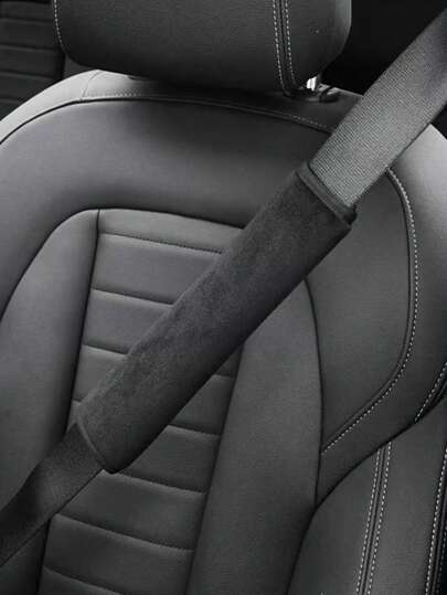 1pc Car Seat Belt Shoulder Pad Cover Plush Protection Cover Car Interior Accessory