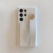 1入組白色荔枝紋手帶卡片收納多功能抗跌pu皮革手機殼,適用於三星galaxy S23 S21 S20 Fe S22 Ultra Note 20 Plus A81 A72 A71 A54 A53 A52 A42 A34 A32 A24 A23 A22 A21s A21 A14 A13 A12 A03 A03 - 白色 - 查看 10