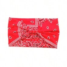 1入組女士運動頭帶，印着印花的派麗紋瑜伽防汗彈性髮帶頭飾髮飾