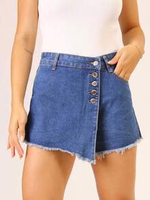 Women Denim Skirts - Màu xanh lam - Xem 6