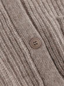 Cardigã De Lã Com Decote Em V Minimalista E Elegante Para Meninas, Outono