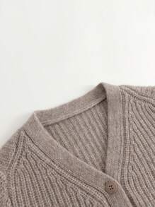 Cardigã De Lã Com Decote Em V Minimalista E Elegante Para Meninas, Outono