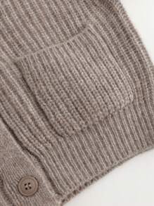 Cardigã De Lã Com Decote Em V Minimalista E Elegante Para Meninas, Outono