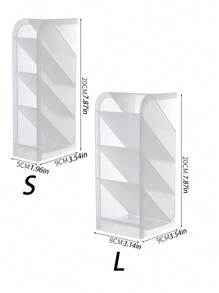 1pc Simple Transparent Kitchen Drawer Organizer, Slant Insertion Four Grid Cutlery Storage Box For Fork Knife Spoon - Clear - View 2