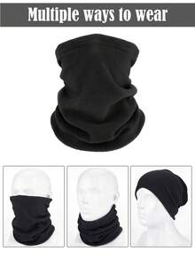 Sun Protective Anti UV 4pcs/Set Combination Of Scarf And Face Mask Set - Black - View 4
