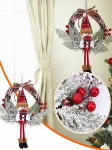 1 件人造花环干枝圣诞花环圣诞老人雪人驯鹿前门装饰感恩节家庭室内外装饰花环室内外花环圣诞装饰、情人节、礼物 - 彩色 - 查看 4