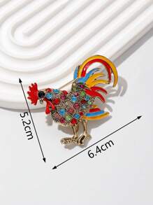 1 Miếng Đúng mốt Châu Âu và Châu Mỹ Retro Gà trống Hình dạng Pha lê & Dầu Nhỏ giọt Màu sắc Cặp đôi Trâm cài Đối với phụ nữ - Nhiều màu - Xem 2