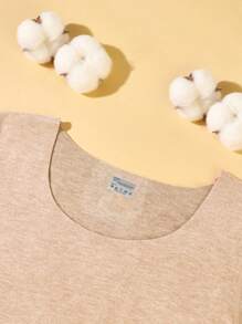 MEIYATING 女式保暖修身緊身長袖襯衫,舒適設計 - 杏色 - 查看 5