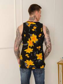 Men Tank Tops - Yellow - View 3