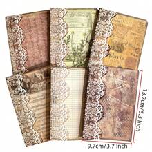 50pcs Retro Light Weight Paper, Handwriting & Aged Series Material Paper, Asymmetric Edge, Minimalist & Vintage Newsprint Series For Scrapbooking, Message Pad, Base Paper, Background Paper Back To School - Multicolor - View 8