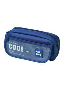 1pc High-Capacity Multi-Layered Cute Japanese-Style Student Pencil Case For Middle School Boys, With A High-End Black Pen Box Design - Blue - View 9