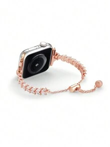 1 件叶子水钻手链表带兼容 38/40/41/42/44/45/46/49 毫米，兼容 Series Ultra/SE/11/10/9/8/7/6/5/4/3/2/1