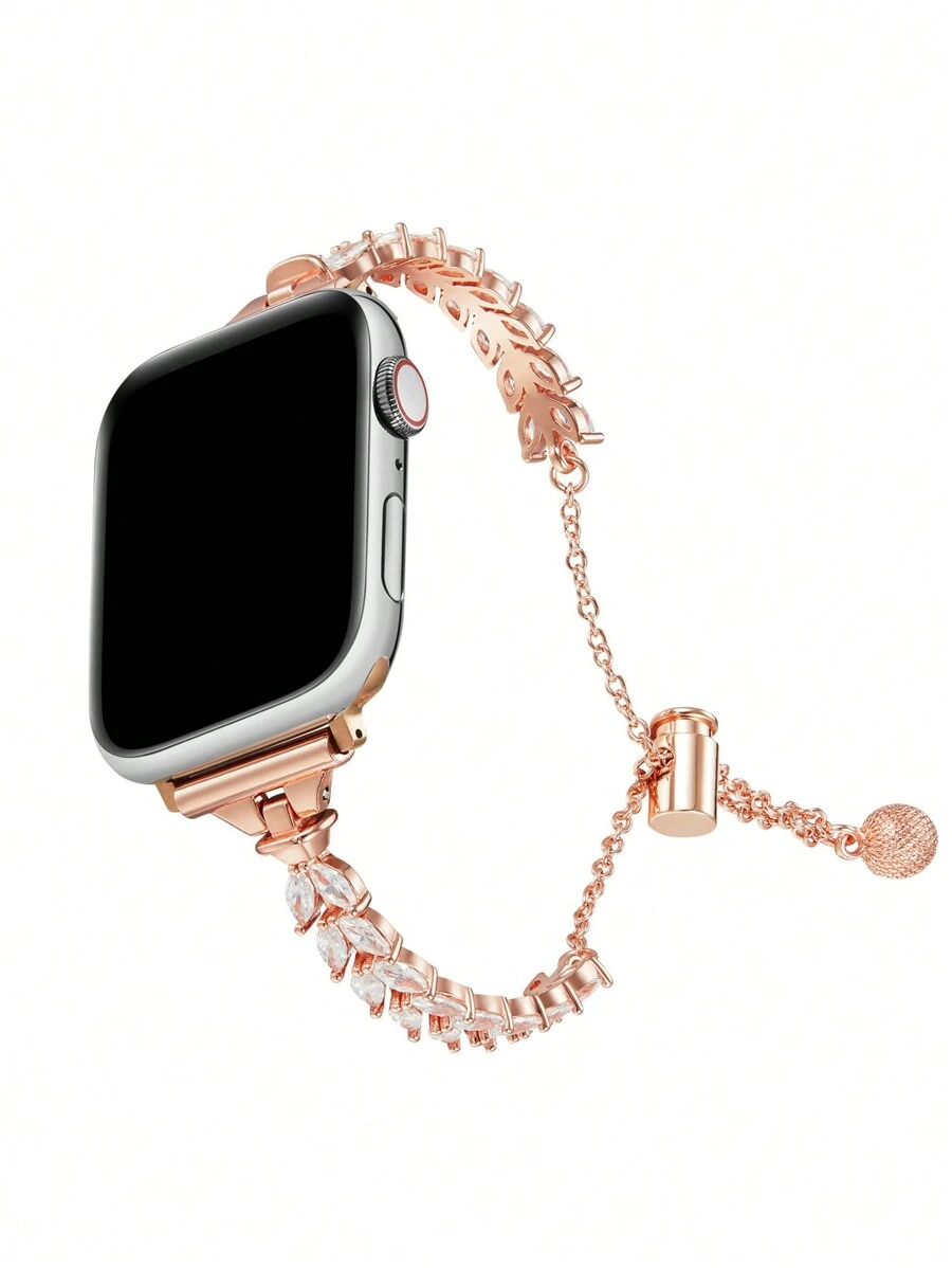 1 件叶子水钻手链表带兼容 38/40/41/42/44/45/46/49 毫米，兼容 Series Ultra/SE/11/10/9/8/7/6/5/4/3/2/1