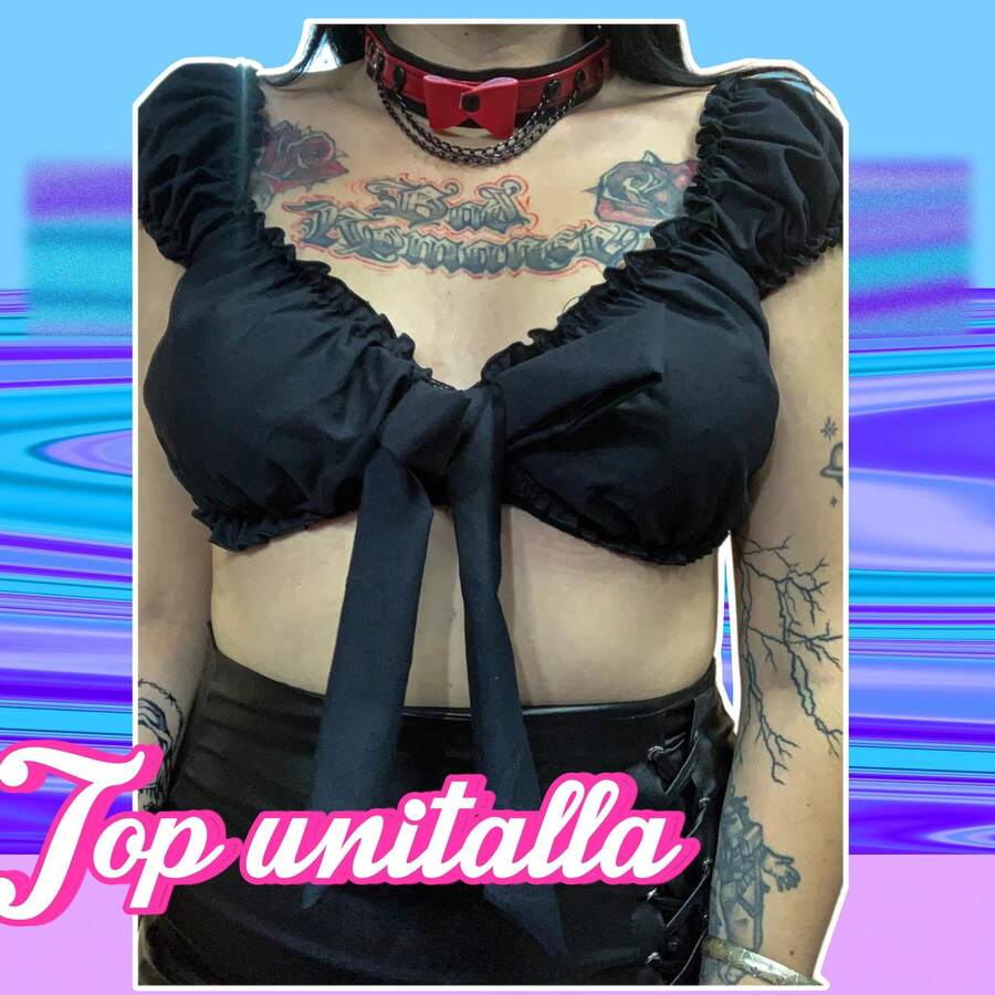 top aglobado de moño unitalla color negro - Negro - Ver 1