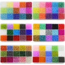 15-Grid Bead Storage Box With Approx. 14850/6450/2100 Pcs 2/3/4mm Glass Beads, For DIY Jewelry Making, Handmade Beaded Bracelets, Necklaces And Other Accessories - colorful rice beads - View 14