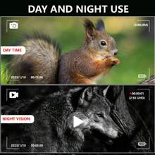 48mp 2.5k超高清3d雙筒望遠鏡數碼相機,8倍變焦,300米紅外線夜視,適用於狩獵 - 黑色 - 查看 2