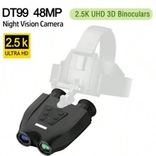 48mp 2.5k超高清3d雙筒望遠鏡數碼相機,8倍變焦,300米紅外線夜視,適用於狩獵 - 黑色 - 查看 1