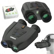 48mp 2.5k超高清3d雙筒望遠鏡數碼相機,8倍變焦,300米紅外線夜視,適用於狩獵 - 黑色 - 查看 6