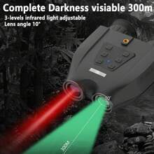 48mp 2.5k超高清3d雙筒望遠鏡數碼相機,8倍變焦,300米紅外線夜視,適用於狩獵 - 黑色 - 查看 4