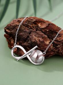 1條時尚棒球項鍊,適合男女,適用於日常佩戴及節慶禮物,運動收藏系列