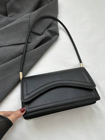 Fashionable Solid Color Vintage Simple & Elegant Shoulder Bag
