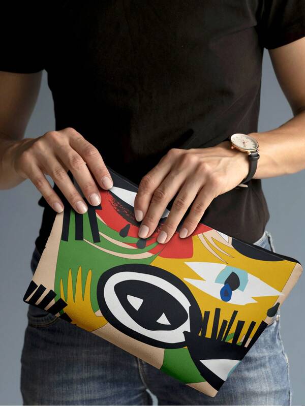 Colorful Evil Eyes Print Travel Makeup Bag Large Capacity Toiletry Pouch Water Resistant Cosmetic Purse Outdoor Clutch Bag Perfect Gift for Women & Teen Girls