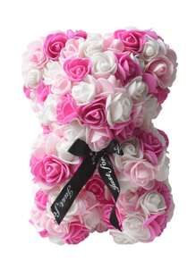 1 件人造玫瑰熊女士禮物花熊玫瑰泰迪熊可愛浪漫生日禮物母親節禮物(無禮盒)