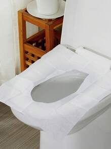 50入組一次性馬桶座椅套、可沖水旅行一次性便攜式馬桶座椅套、紙質馬桶座椅套水溶性便攜式便盆座椅套、飛機、公路旅行、露營和公共浴室的旅行必備配件 - 白色 - 查看 2