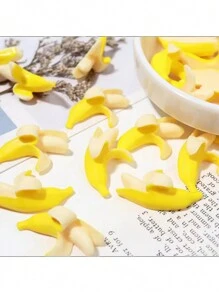 New Creative Diy Resin Banana Shoe Flower Decoration Set For Beach Shoes And Purses, Detachable Accessory, 15pcs/set - Multicolor - View 4