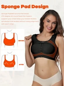 Compression Breast Augmentation Post Op Surgery Shapewear Bra