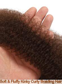 1 gói tóc nối xoăn màu nâu đỏ, tóc tết tổng hợp xoắn, tóc nối xoắn đen Afro xoắn để tết, tóc nối tổng hợp xoắn xoắn trước Kinky Twist - Màu nâu Sô-cô-la - Xem 6