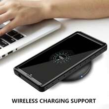 1 pieza Funda protectora a prueba de golpes con protector de pantalla incorporado y resistente al agua compatible con Galaxy Note 20 Ultra 6.9 pulgadas 5G - Negro - Ver 4