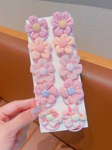 10入組孩子們清新香調花頭繩