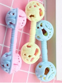 Random 2pcs/3pcs/4pcs Double-Ended Handheld Bell Baby Rattle Toy, Handheld Tambourine With Grasp Ringbaby Toys,Baby Rattle,Baby Toy - Multicolor - View 4