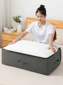 1pcCationic bed bottom storage box, household under bed laundry storage box, Arnathan dustproof separation storage bag - Grey - View 3