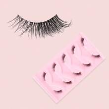 5pairs/set Fish Tail Crisscross Design Half Eye False Eyelashes - Black - View 2
