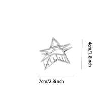 女性甜美酷炫星形髮夾，時尚金屬髮卡夾搭配捲髮 - 銀色 - 查看 8